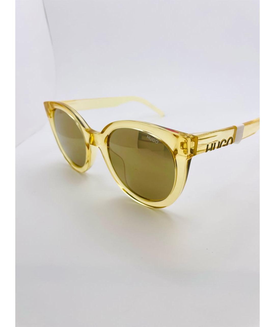 HUGO BOSS Желтые пластиковые солнцезащитные очки, фото 3