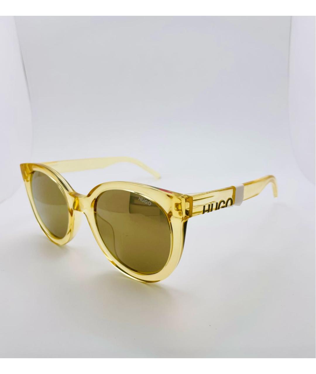 HUGO BOSS Желтые пластиковые солнцезащитные очки, фото 2