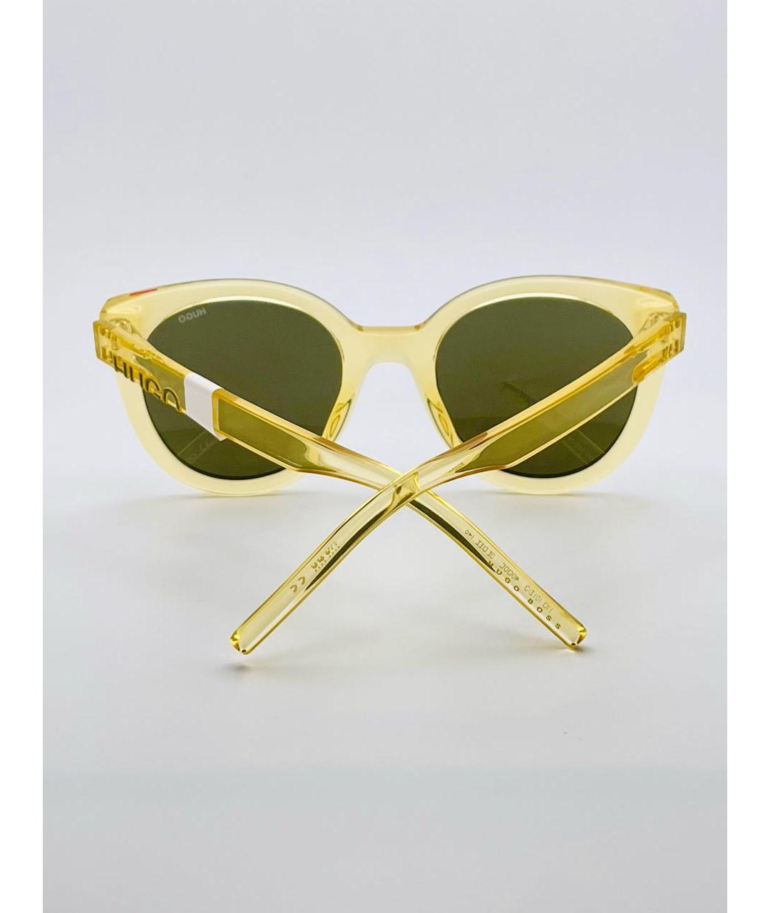 HUGO BOSS Желтые пластиковые солнцезащитные очки, фото 5