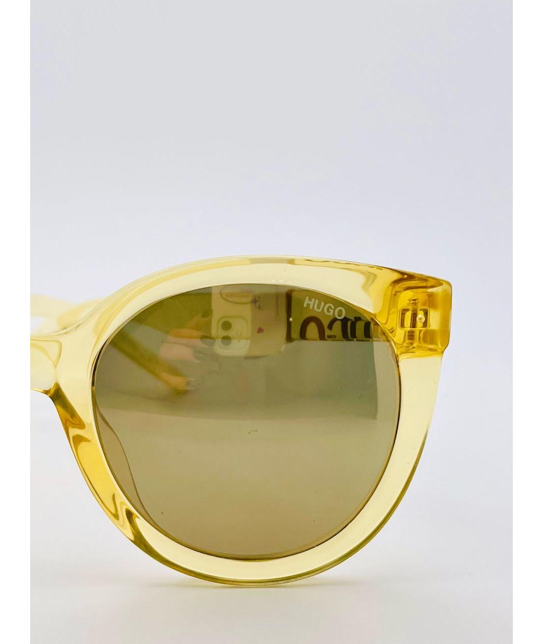 HUGO BOSS Желтые пластиковые солнцезащитные очки, фото 4