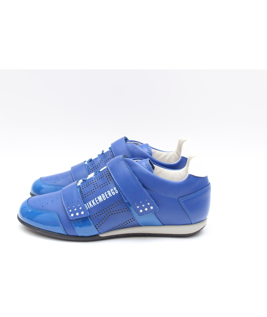 BIKKEMBERGS Синие кожаные кроссовки, фото 2