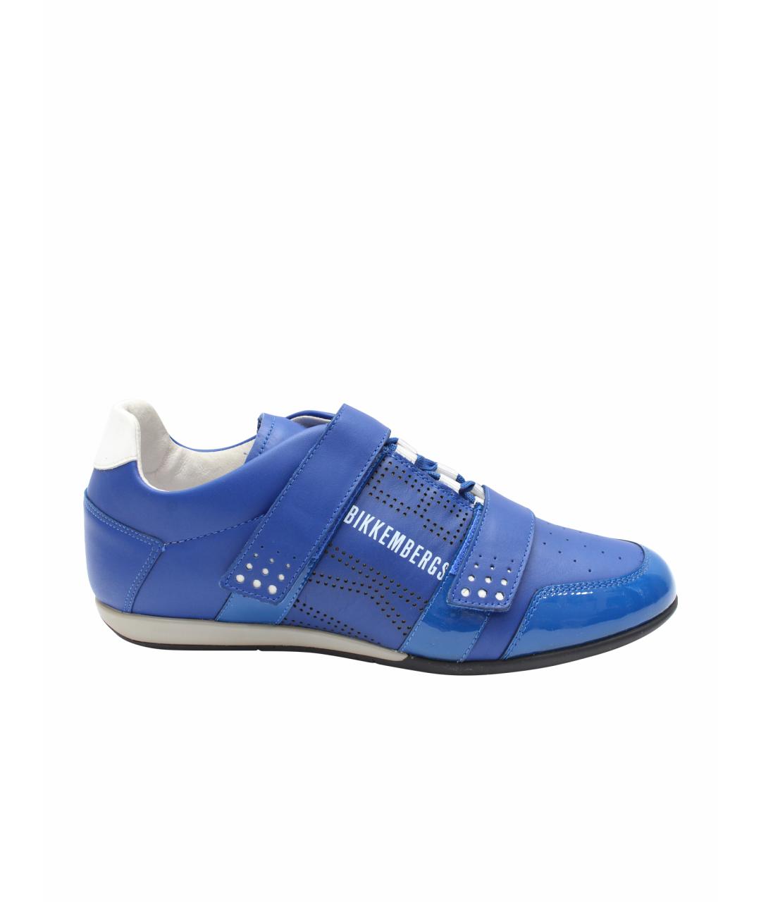 BIKKEMBERGS Синие кожаные кроссовки, фото 1