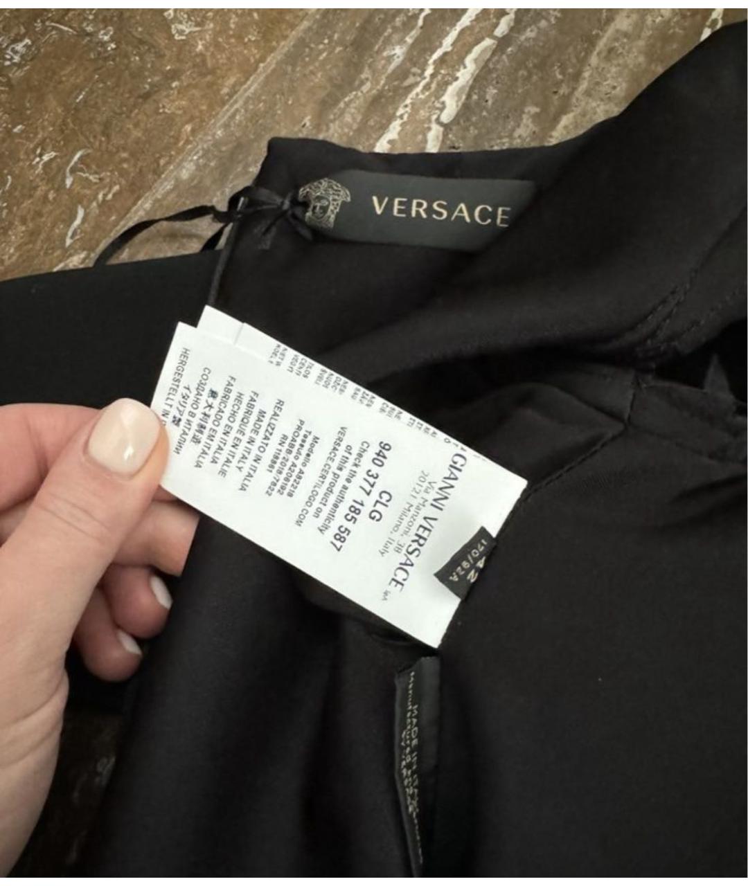 VERSACE Черное кружевное вечернее платье, фото 4