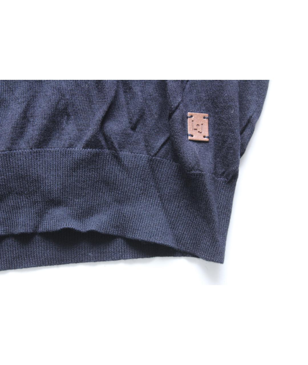 LIU JO Синий хлопковый джемпер / свитер, фото 3