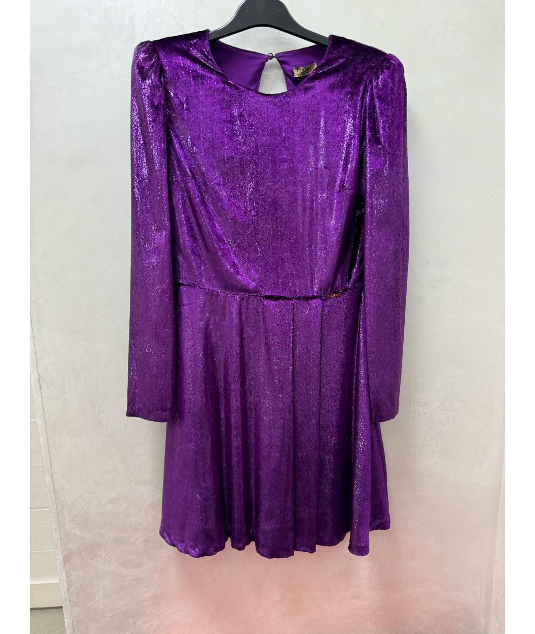 LIU JO Фиолетовое велюровое коктейльное платье, фото 8