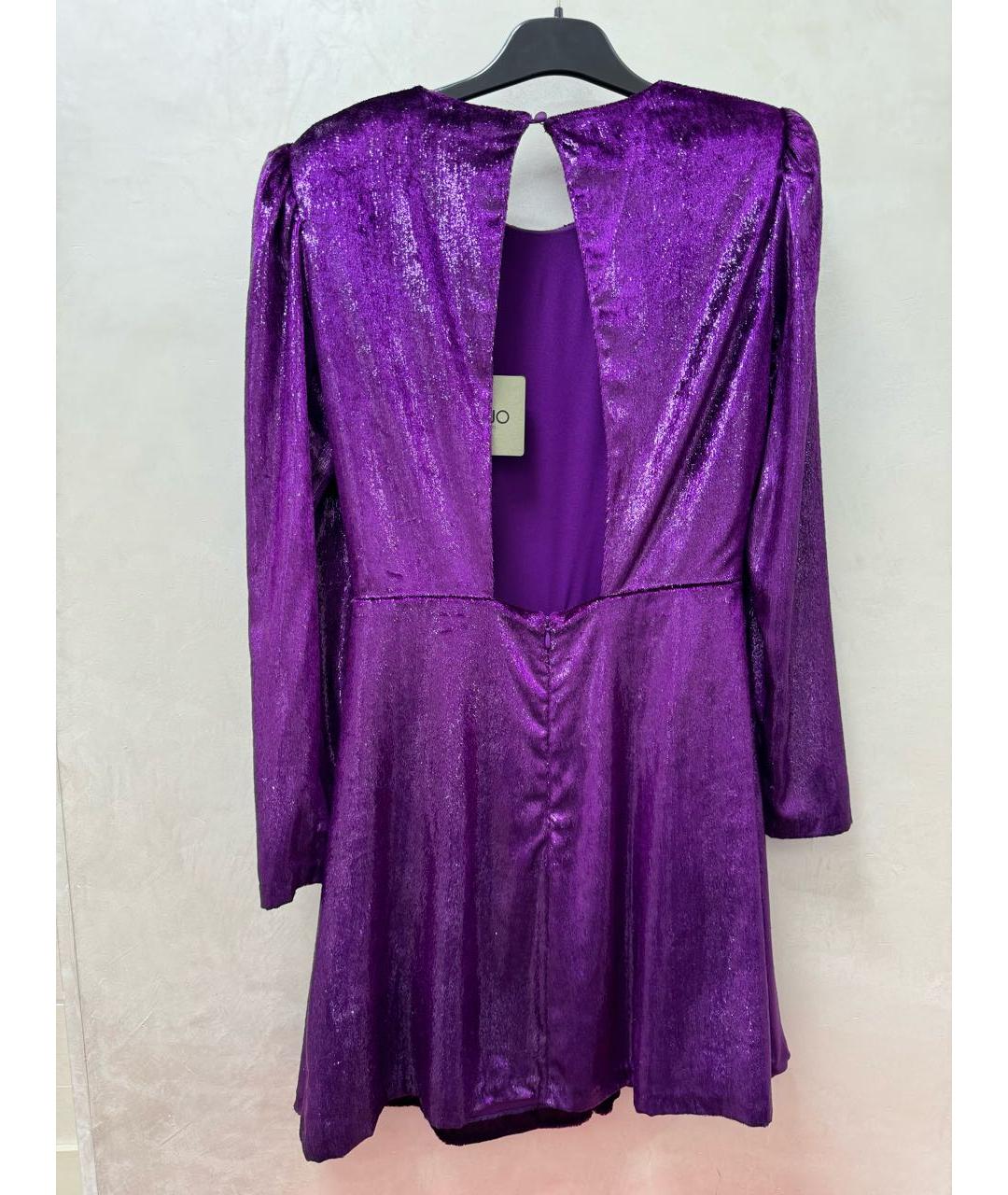 LIU JO Фиолетовое велюровое коктейльное платье, фото 2