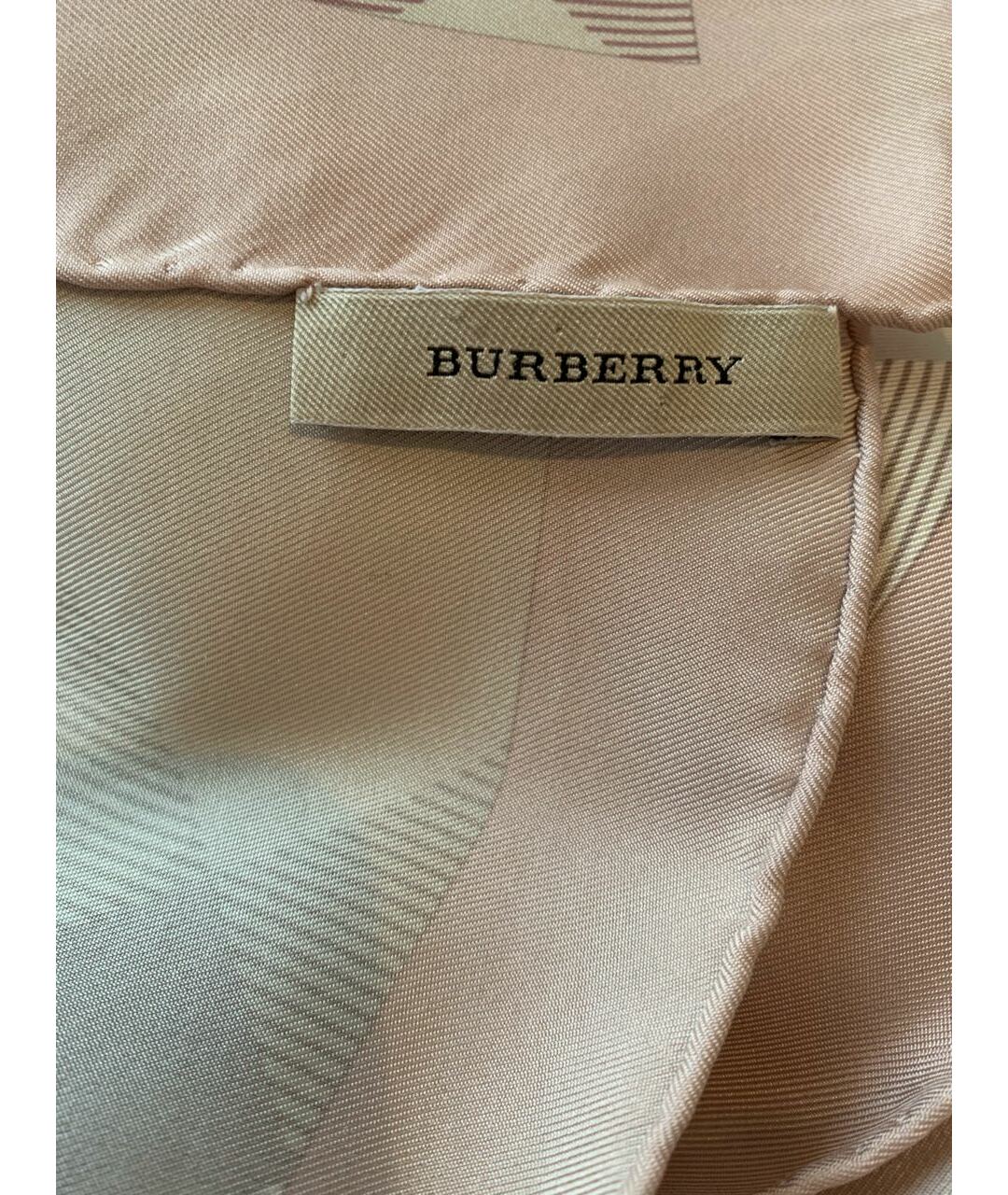 BURBERRY Розовый шелковый шарф, фото 2
