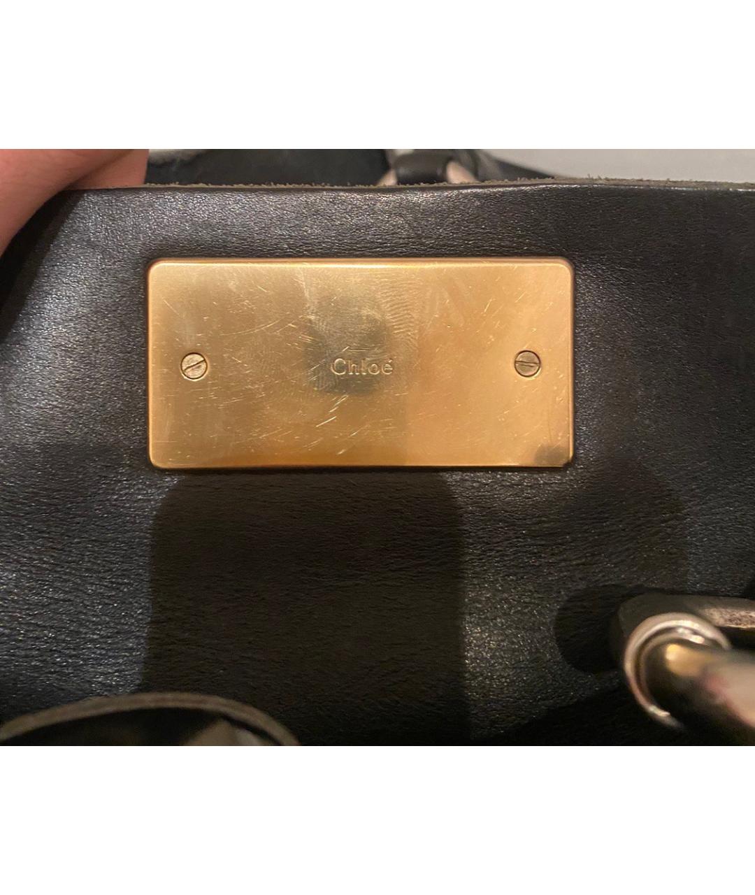 CHLOE Черная сумка с короткими ручками из лакированной кожи, фото 7