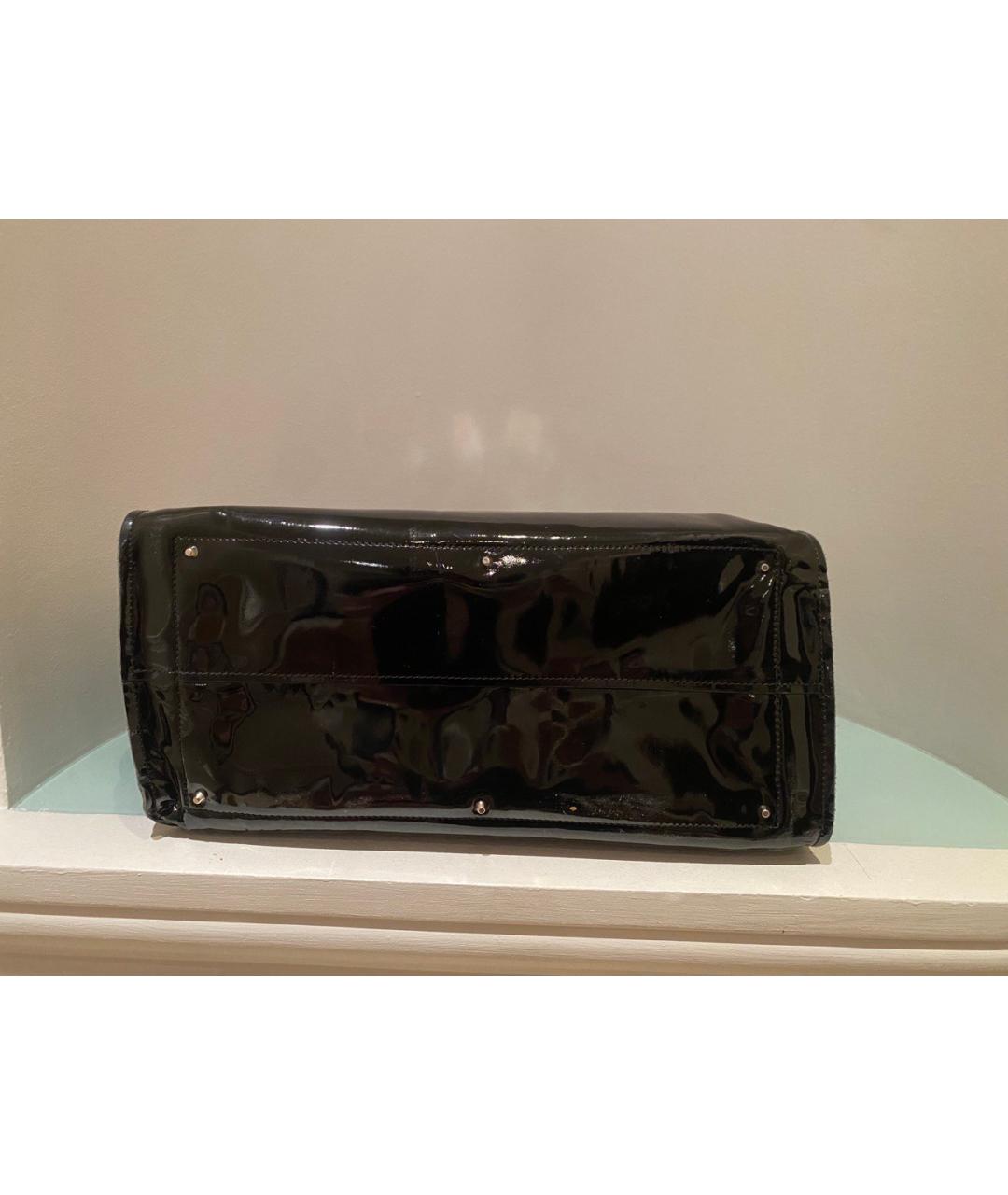 CHLOE Черная сумка с короткими ручками из лакированной кожи, фото 5
