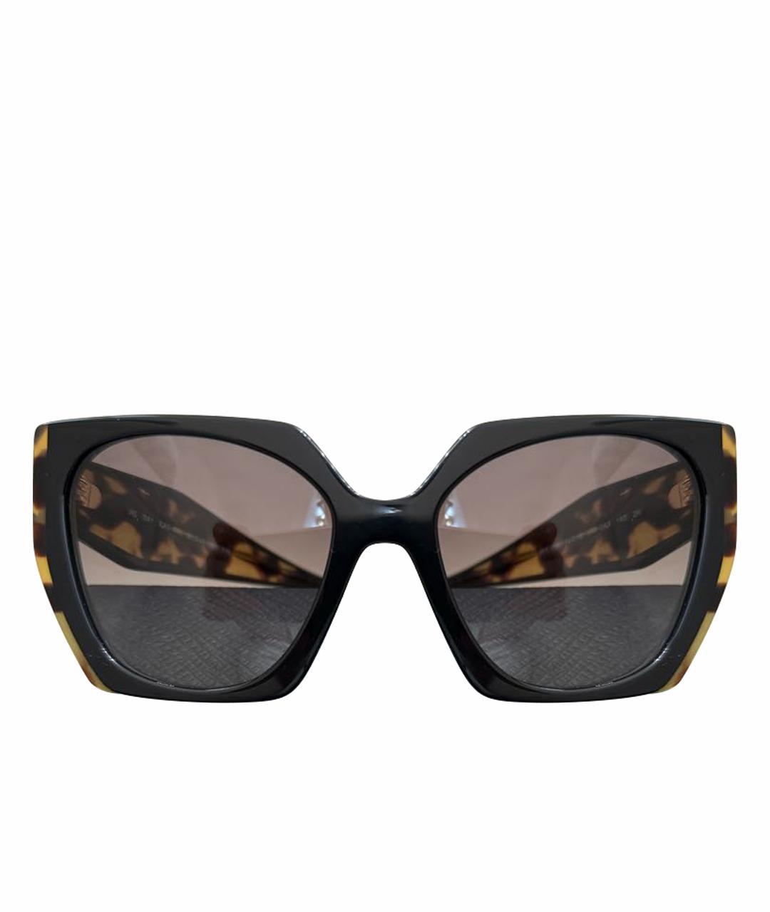 PRADA Золотые пластиковые солнцезащитные очки, фото 1