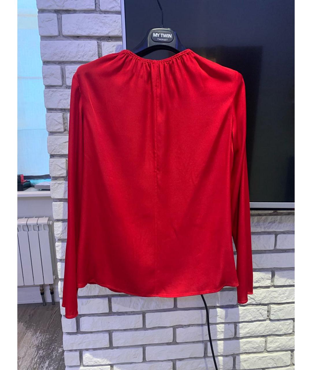 HUGO BOSS Красная шелковая блузы, фото 2