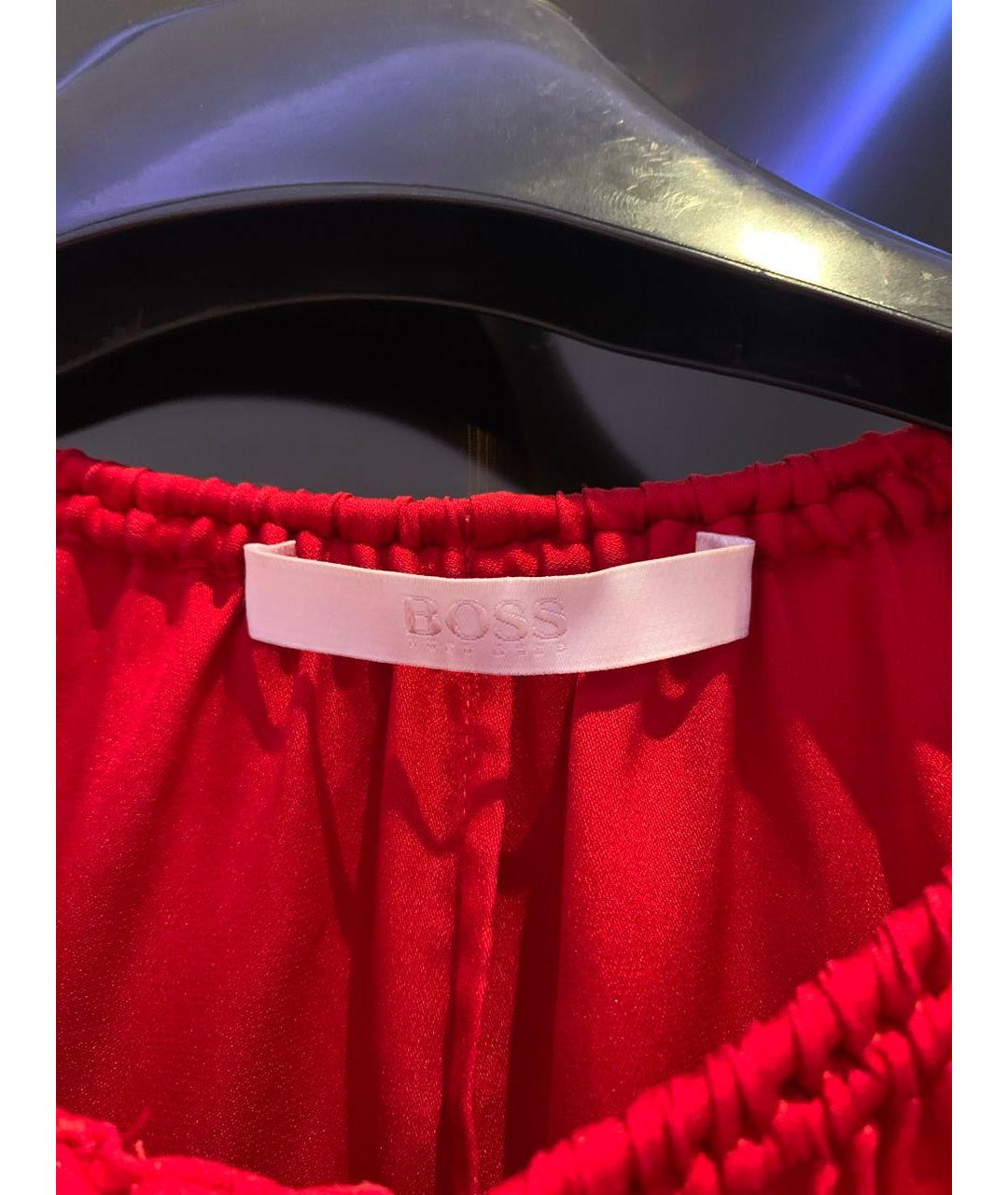 HUGO BOSS Красная шелковая блузы, фото 3