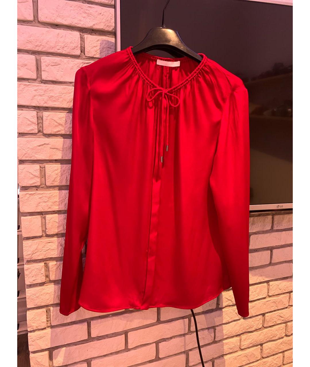 HUGO BOSS Красная шелковая блузы, фото 6