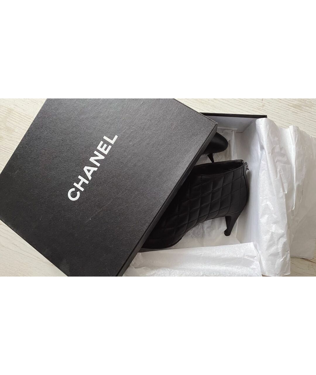 CHANEL PRE-OWNED Черные кожаные ботильоны, фото 7