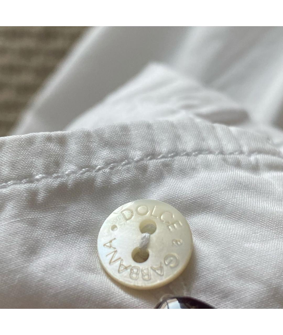 DOLCE&GABBANA Белая хлопковая рубашка, фото 6