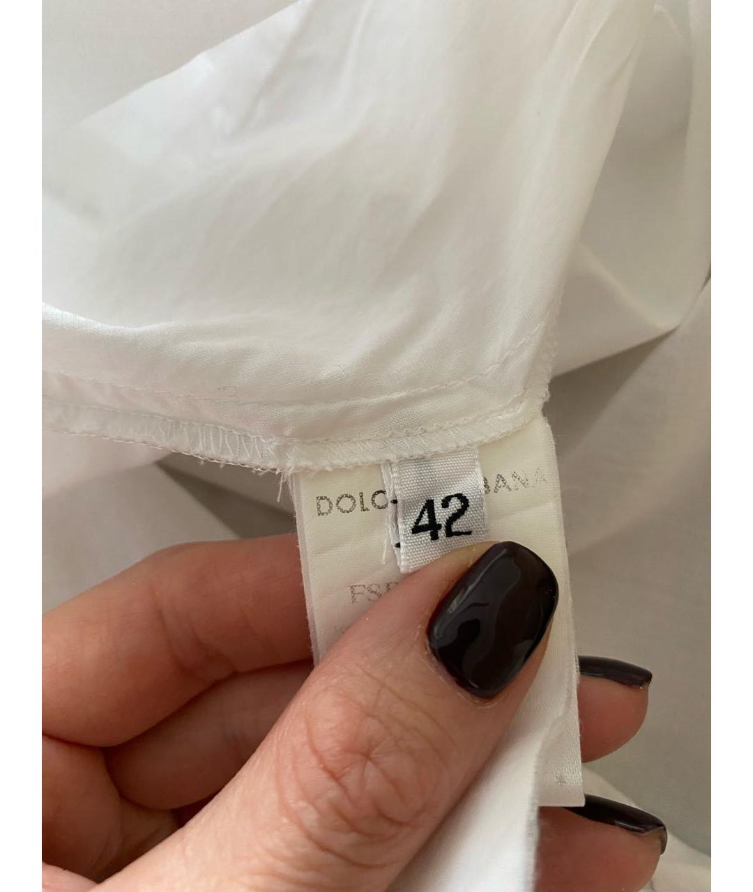 DOLCE&GABBANA Белая хлопковая рубашка, фото 5