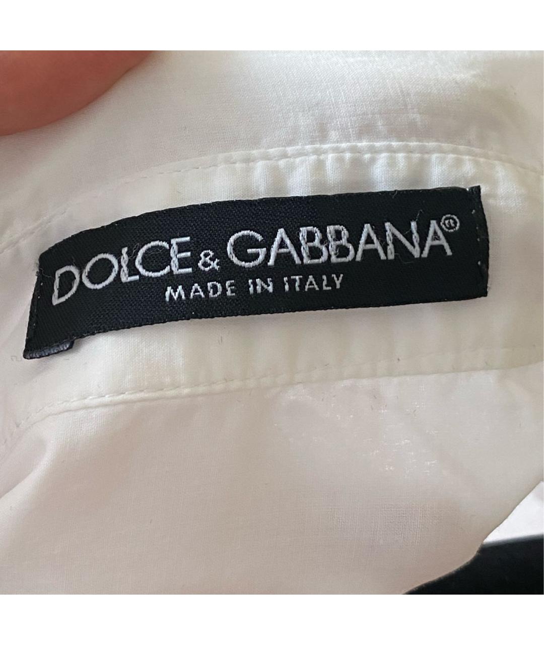 DOLCE&GABBANA Белая хлопковая рубашка, фото 4
