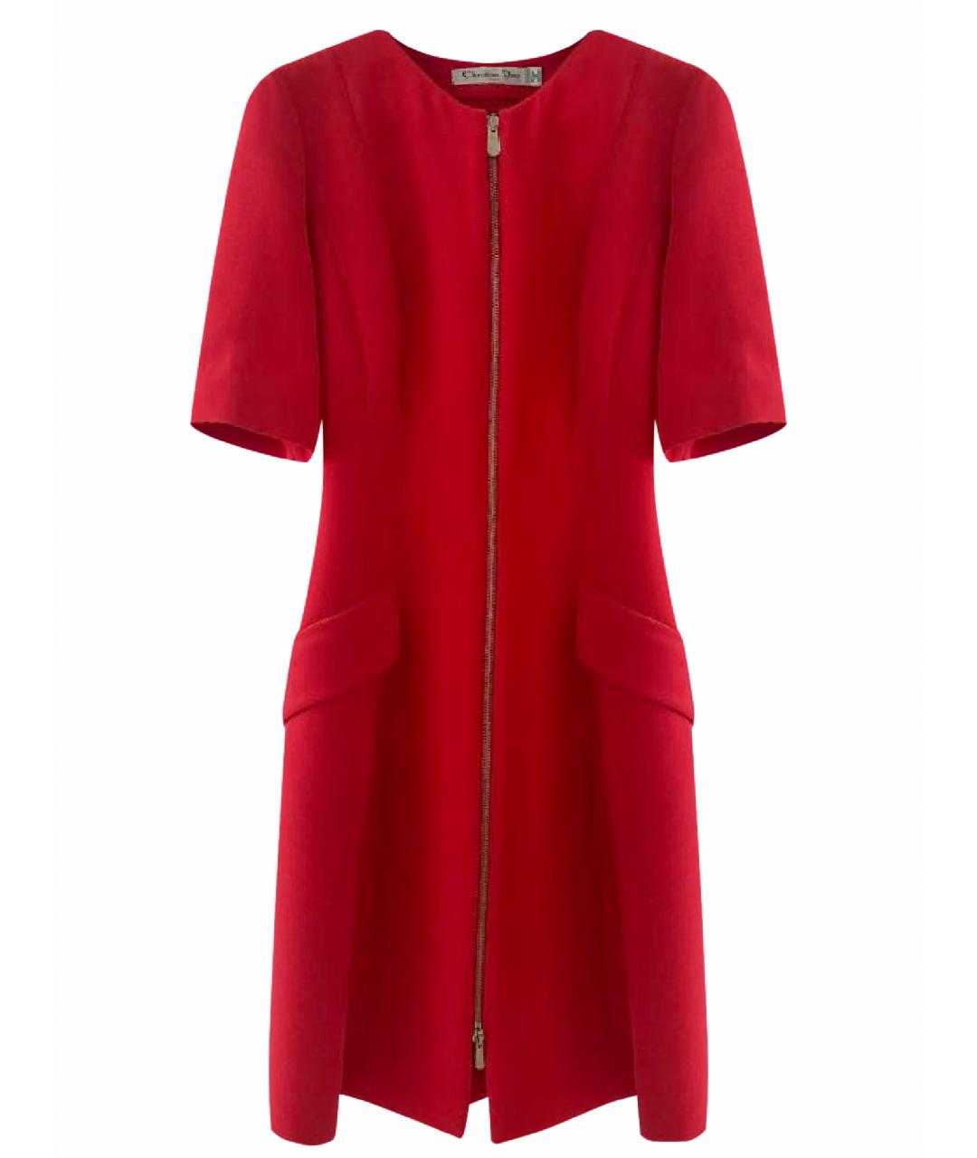 CHRISTIAN DIOR PRE-OWNED Красное шерстяное повседневное платье, фото 1