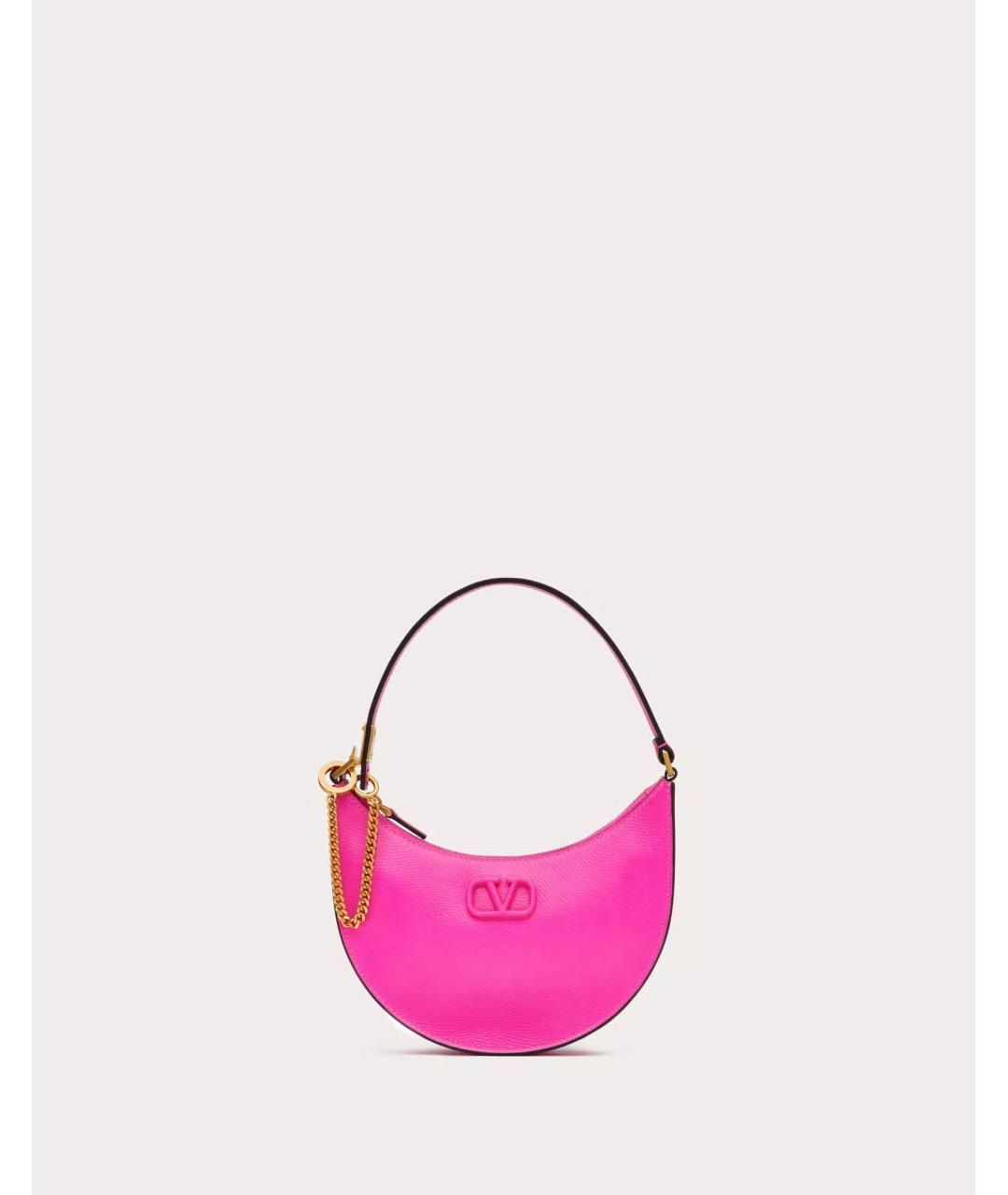VALENTINO Розовая кожаная сумка с короткими ручками, фото 10