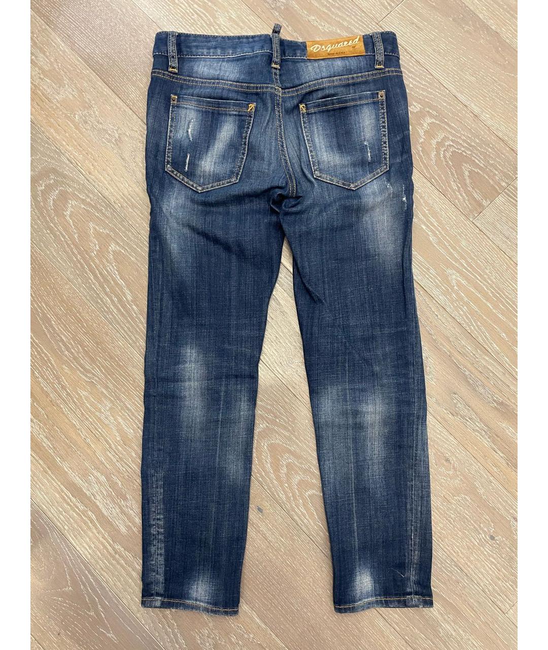DSQUARED2 Темно-синие хлопковые прямые джинсы, фото 2