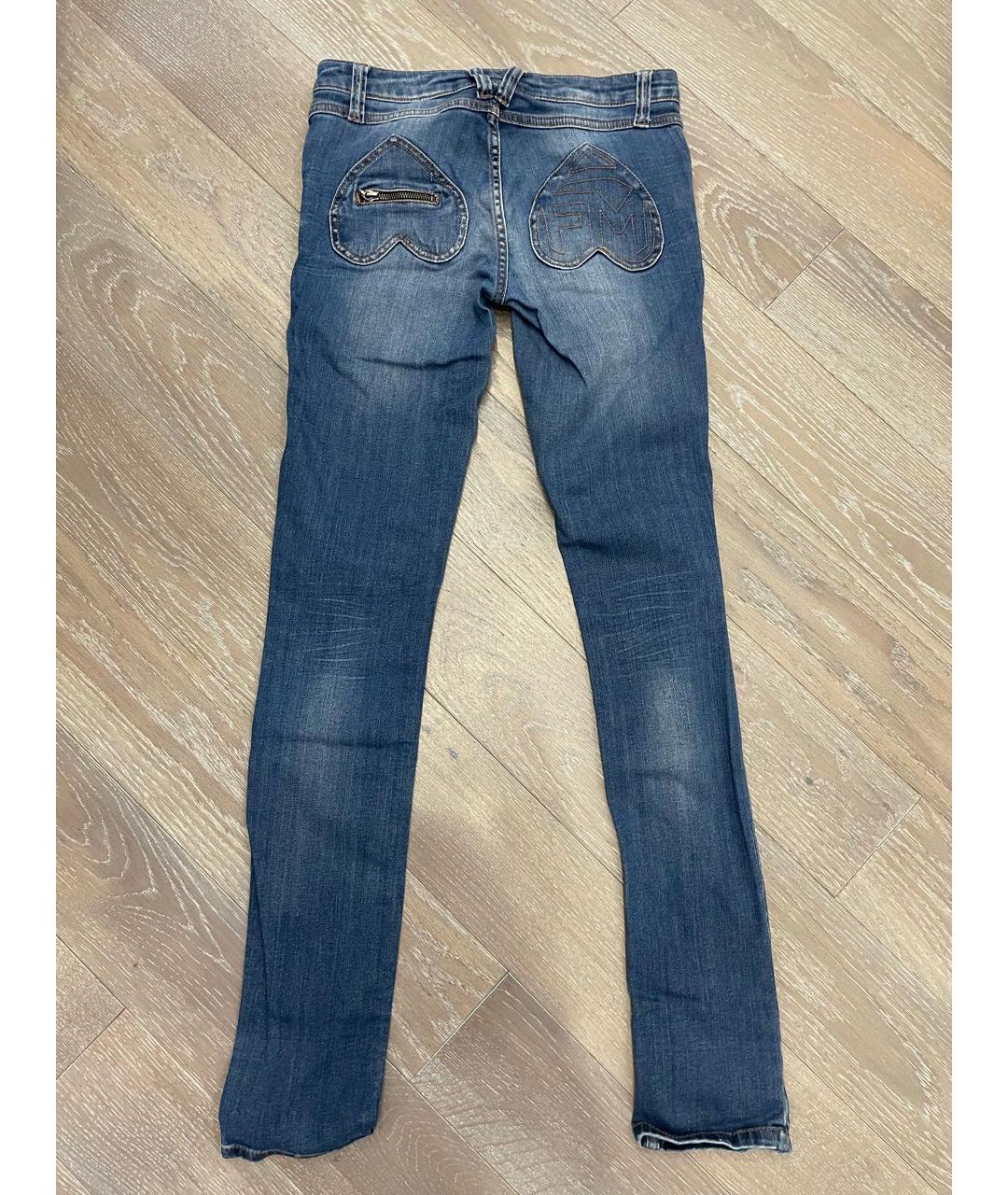 FRANKIE MORELLO Синие хлопковые джинсы слим, фото 2