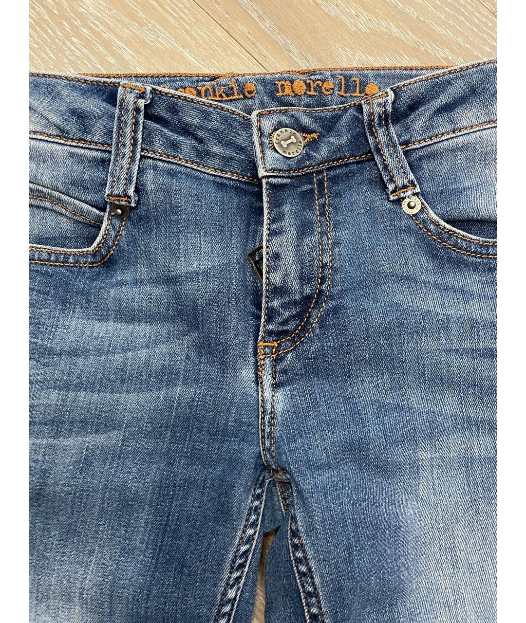 FRANKIE MORELLO Синие хлопковые джинсы слим, фото 3