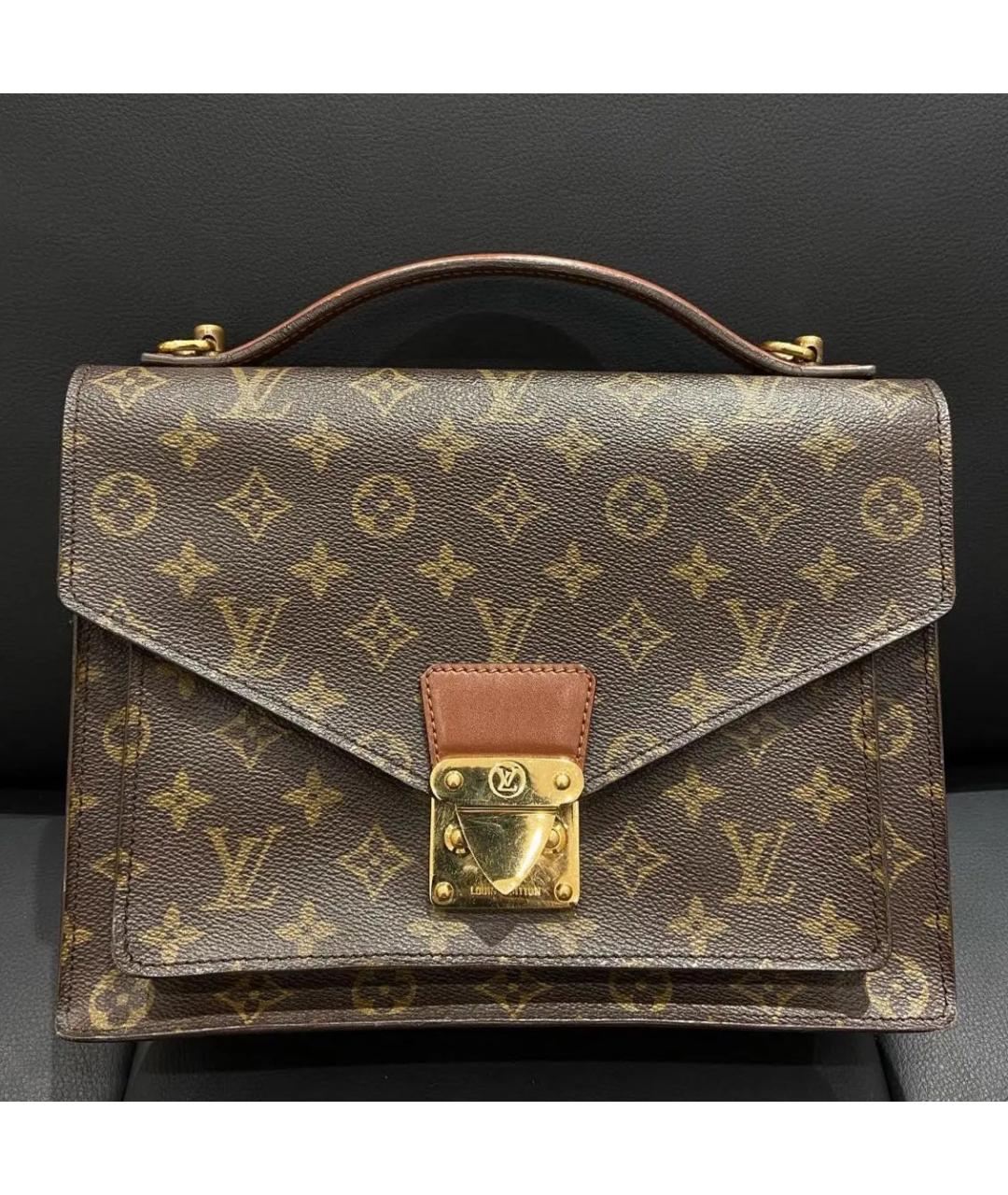 LOUIS VUITTON PRE-OWNED Коричневая сумка тоут, фото 9