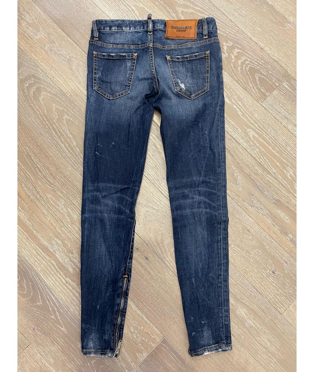 DSQUARED2 Темно-синие хлопковые джинсы слим, фото 2