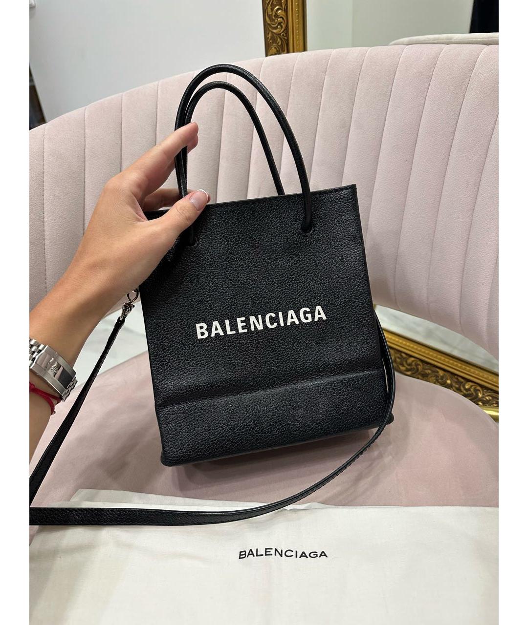 BALENCIAGA Черная кожаная сумка с короткими ручками, фото 8