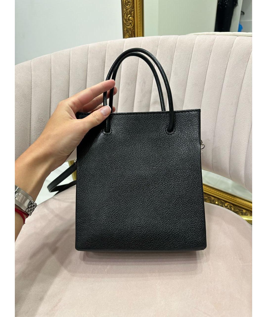BALENCIAGA Черная кожаная сумка с короткими ручками, фото 7