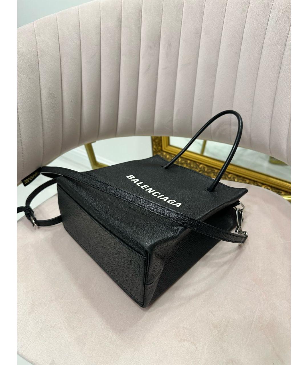 BALENCIAGA Черная кожаная сумка с короткими ручками, фото 6