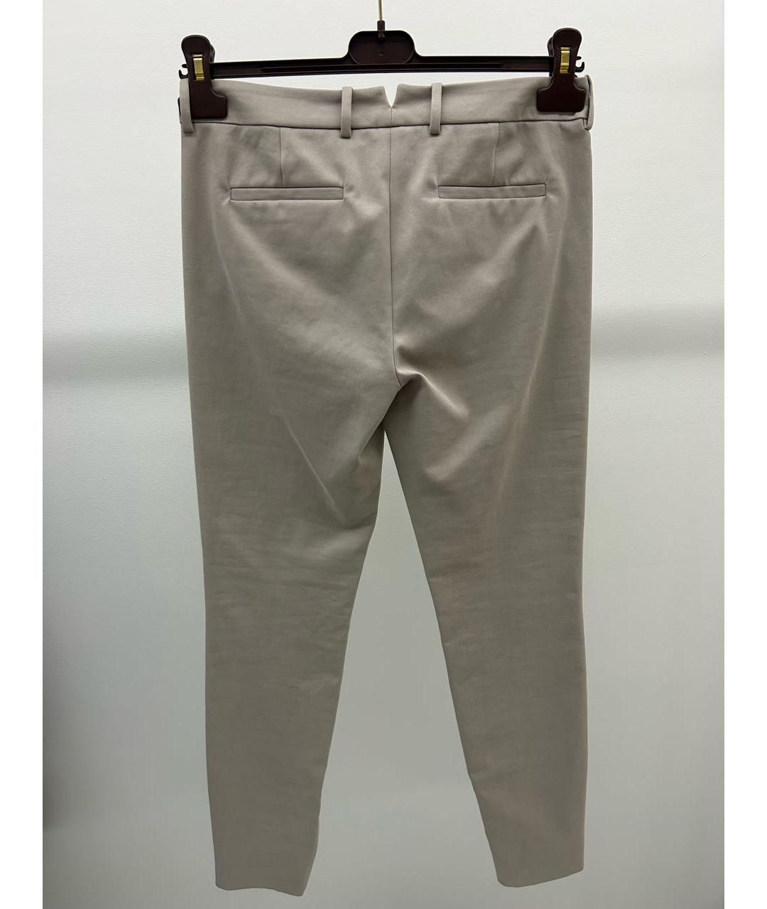 LORO PIANA Серые хлопко-эластановые брюки узкие, фото 2
