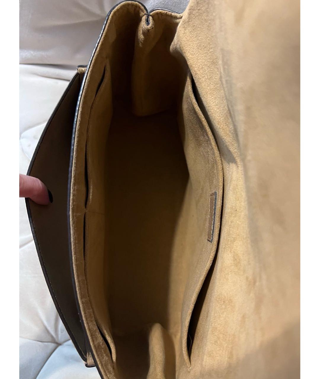 LOUIS VUITTON PRE-OWNED Коричневая кожаная сумка с короткими ручками, фото 4