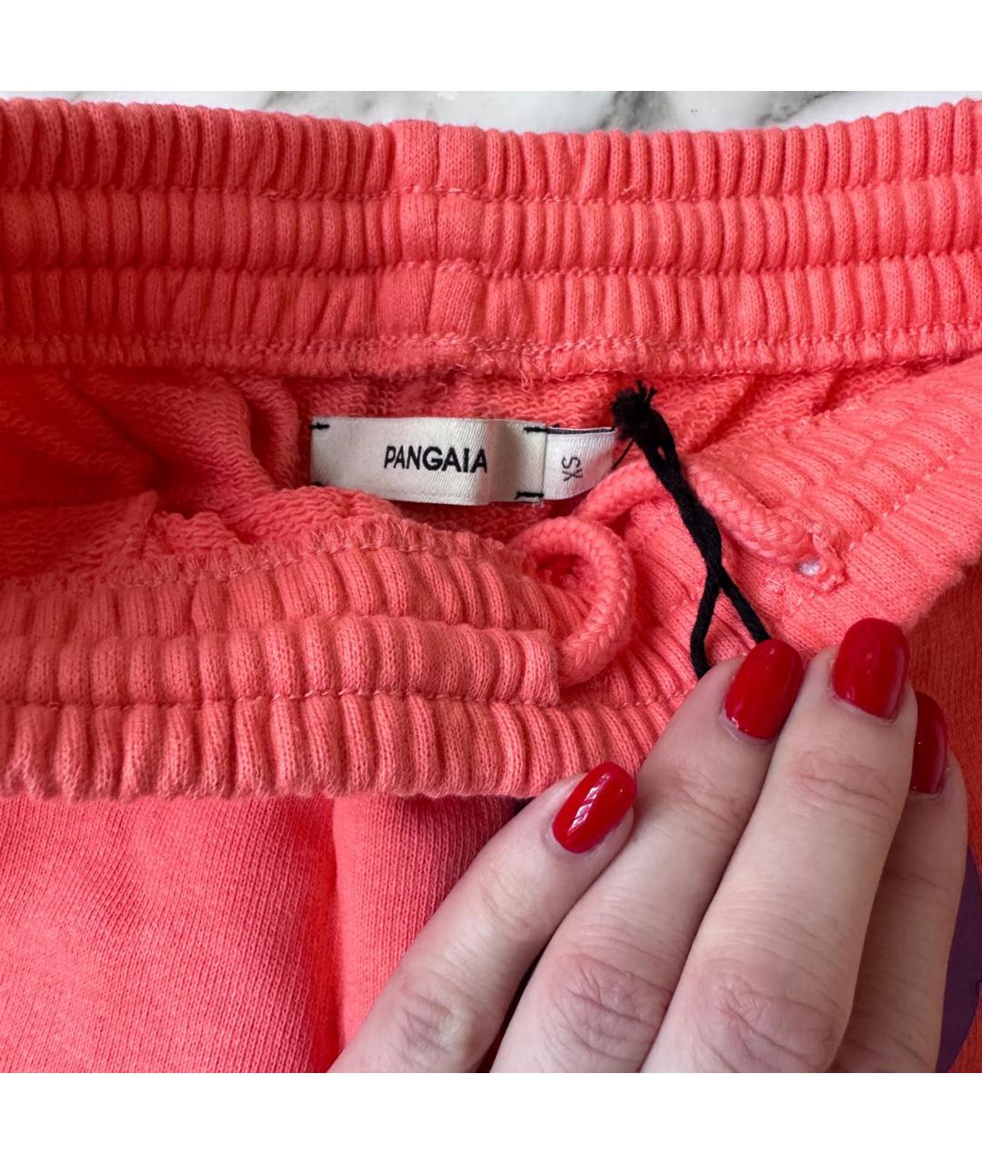 THE PANGAIA Коралловые хлопковые спортивные брюки и шорты, фото 5