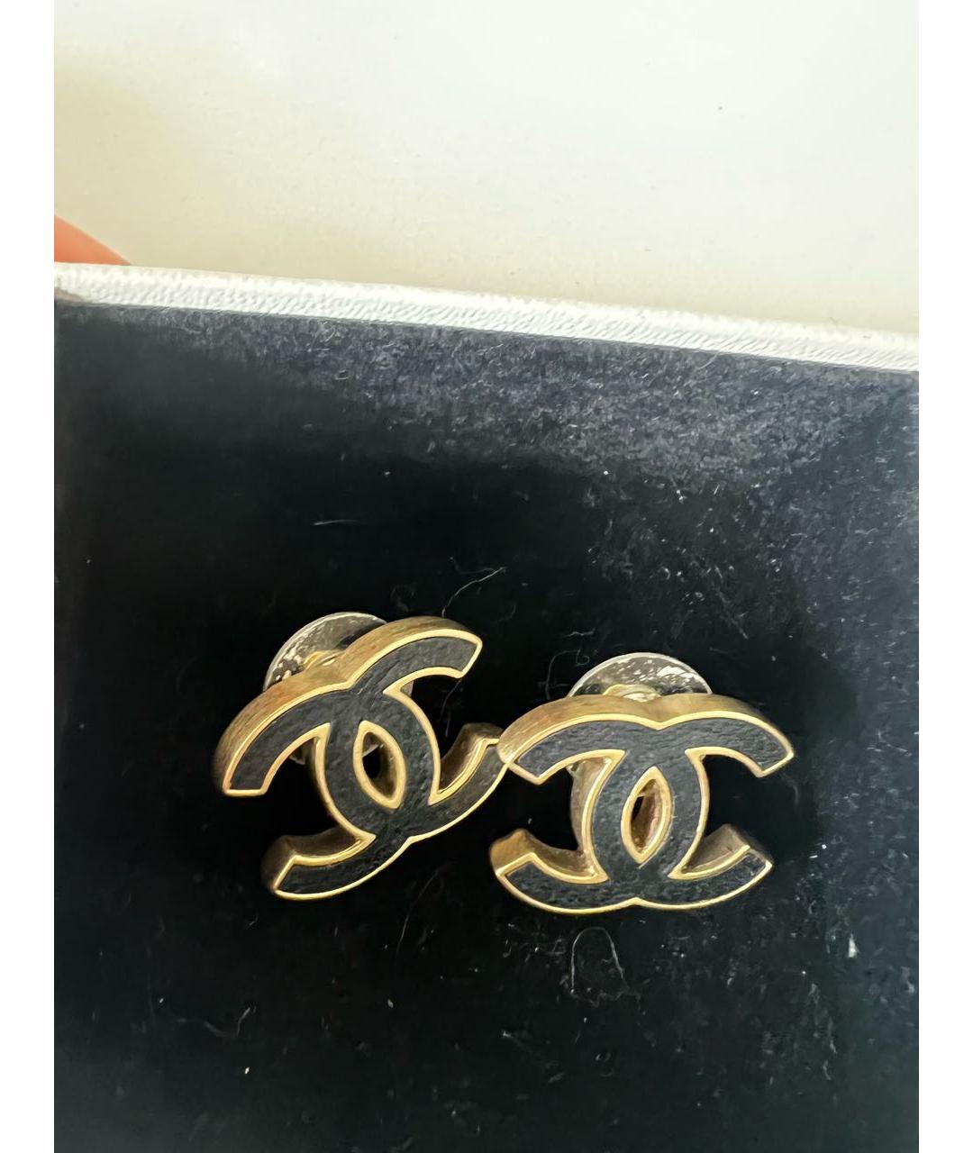 CHANEL Черные серьги, фото 4
