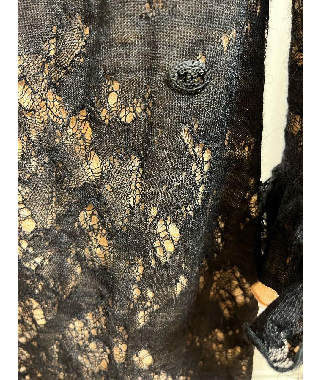CHANEL PRE-OWNED Черное шерстяное коктейльное платье, фото 4