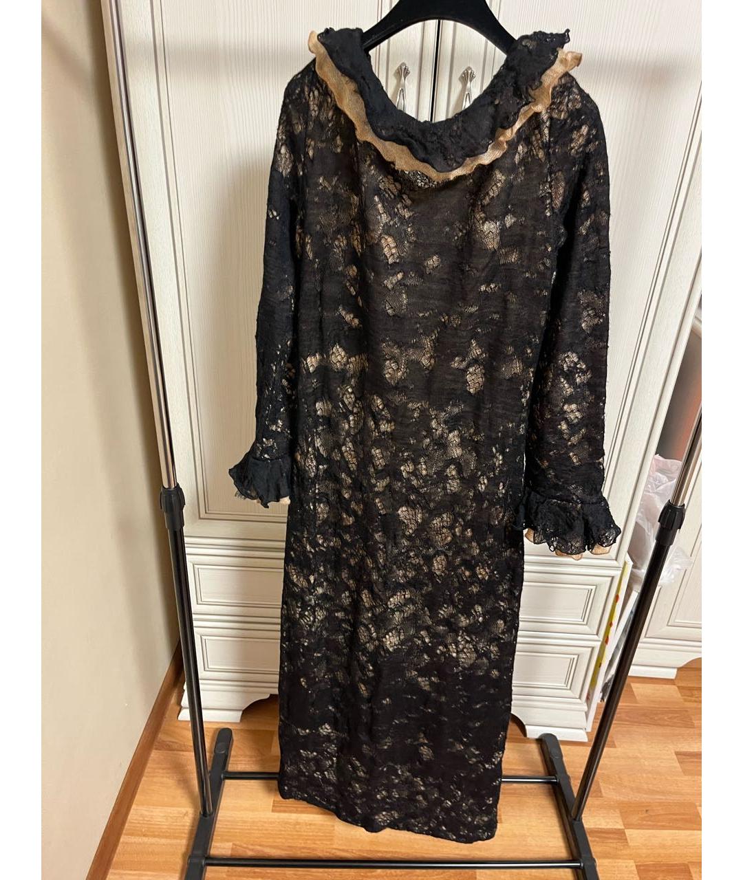 CHANEL PRE-OWNED Черное шерстяное коктейльное платье, фото 2