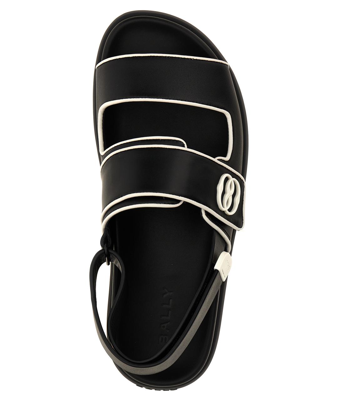 BALLY Черные кожаные сандалии, фото 4