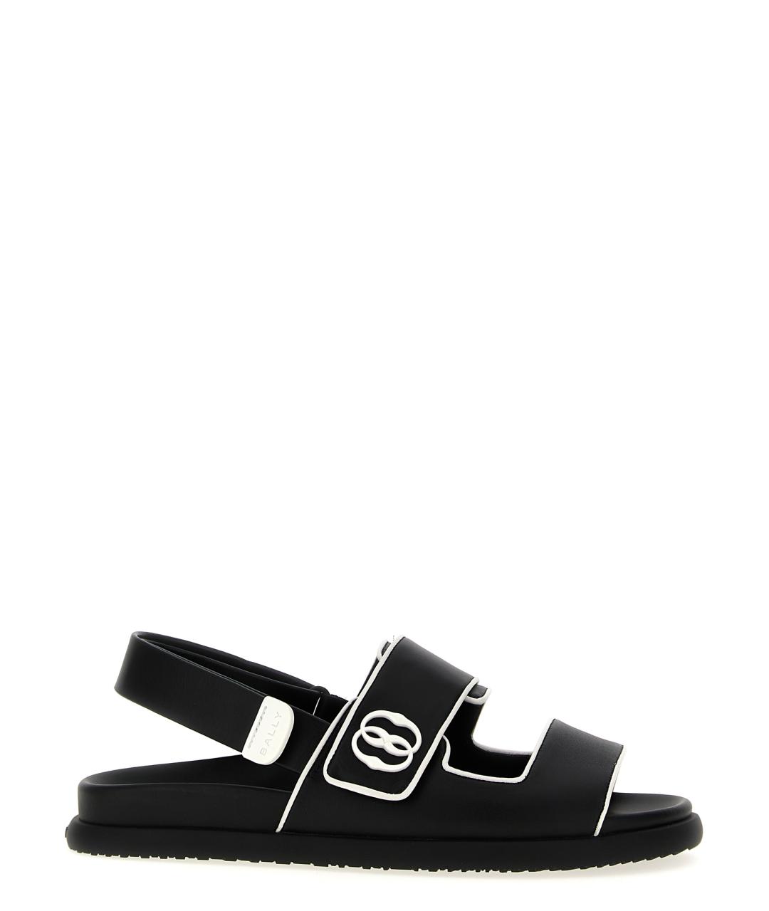 BALLY Черные кожаные сандалии, фото 1