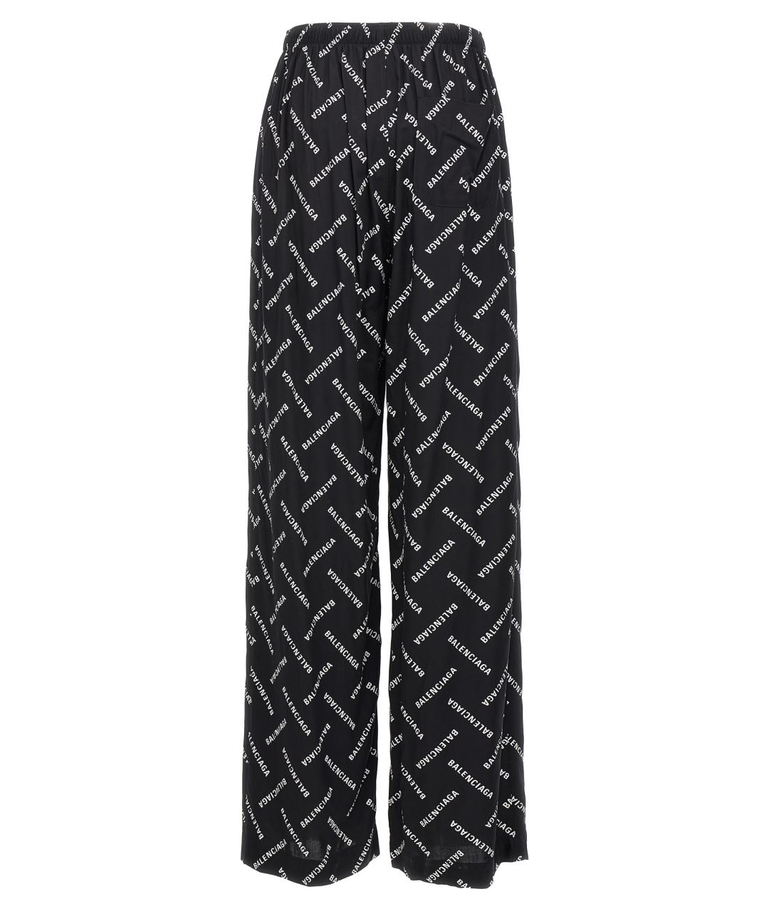 BALENCIAGA Черные вискозные прямые брюки, фото 2
