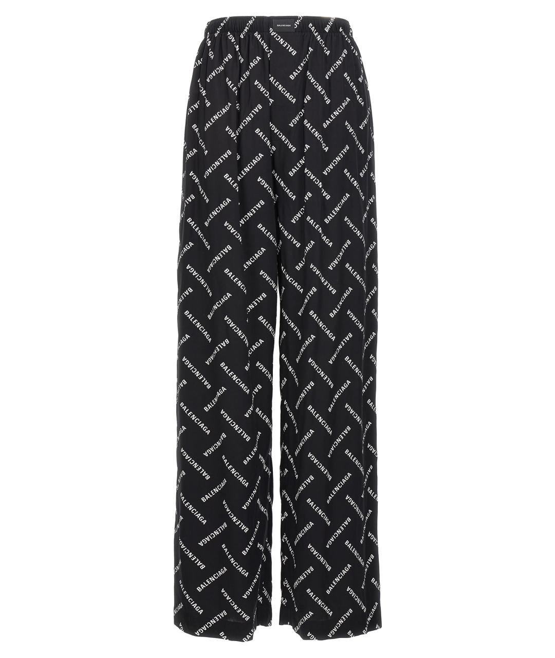 BALENCIAGA Черные вискозные прямые брюки, фото 1