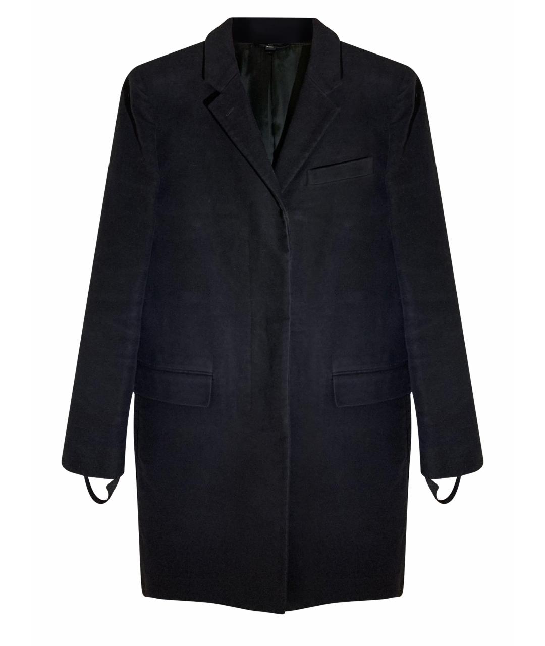 HELMUT LANG Черное замшевое пальто, фото 1
