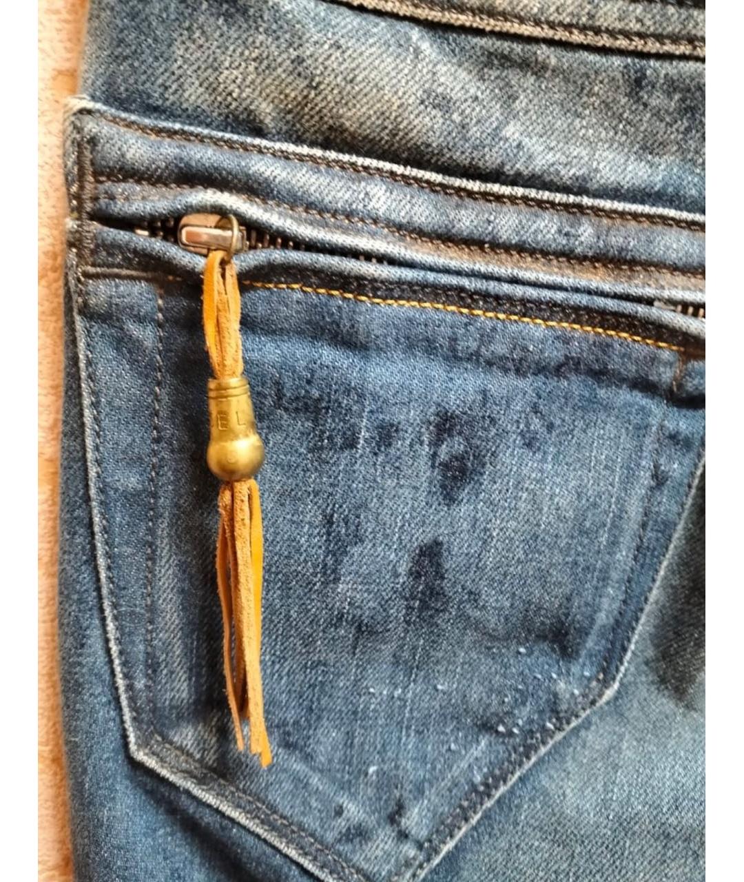 DIESEL Голубые хлопко-полиэстеровые джинсы слим, фото 4