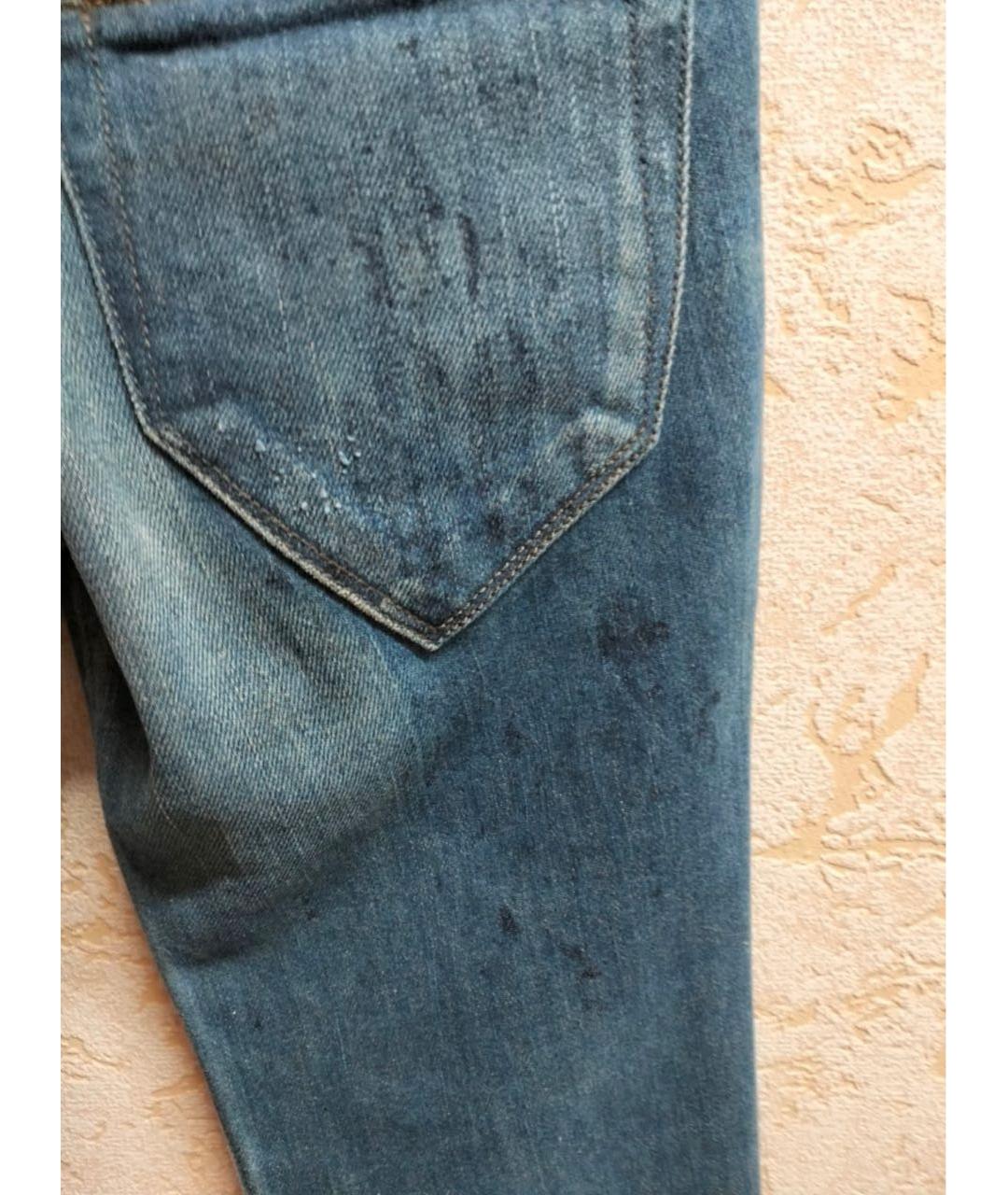 DIESEL Голубые хлопко-полиэстеровые джинсы слим, фото 7