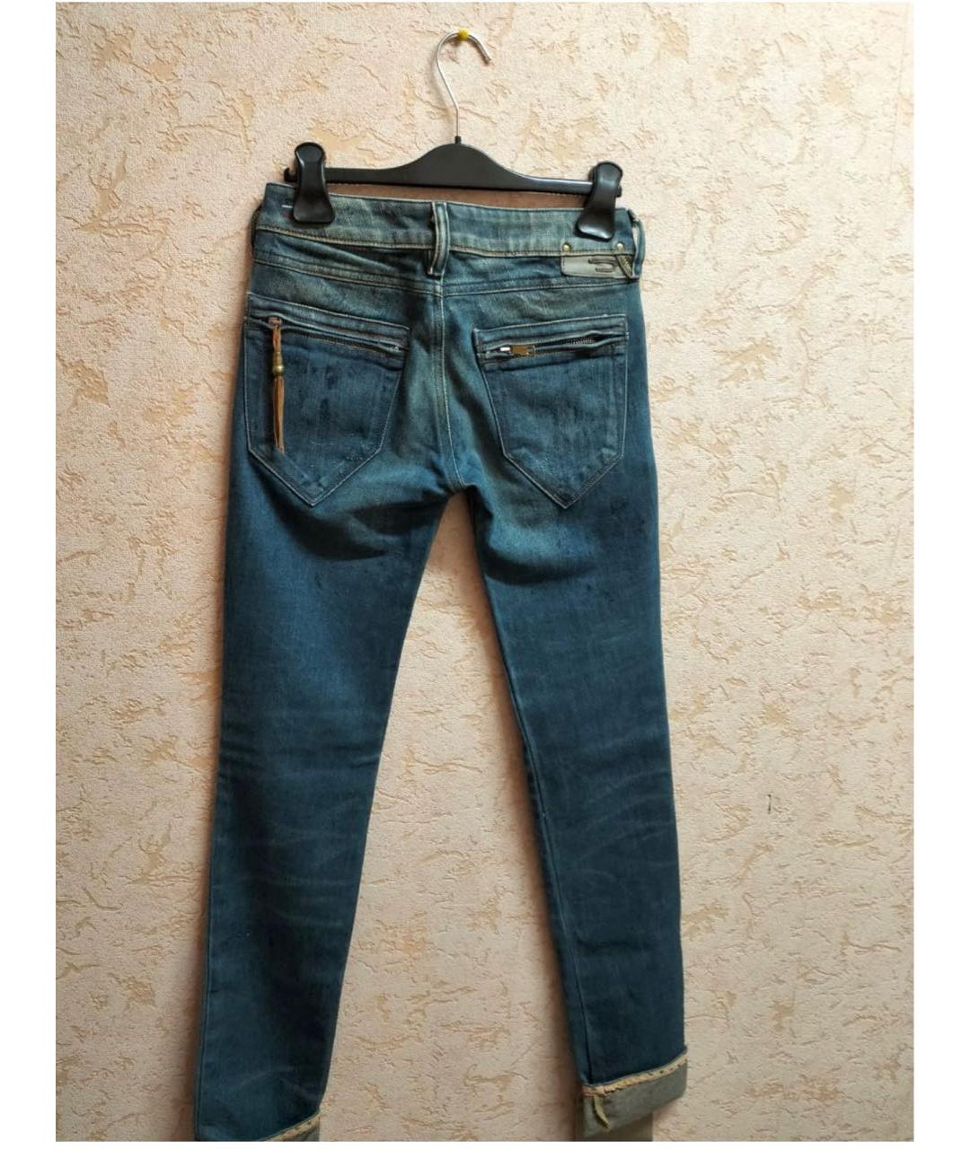 DIESEL Голубые хлопко-полиэстеровые джинсы слим, фото 2