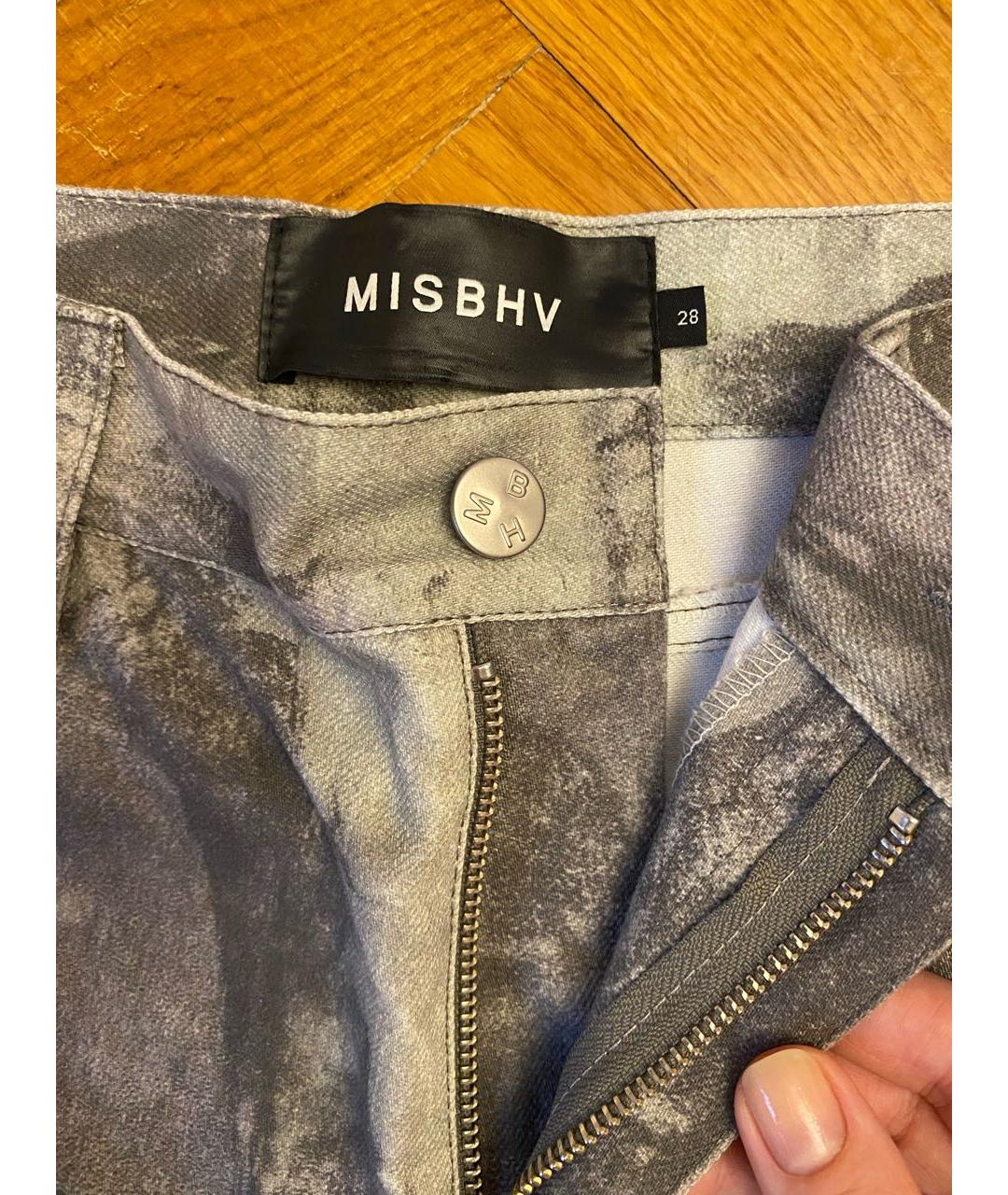 MISBHV Серые хлопковые прямые джинсы, фото 2