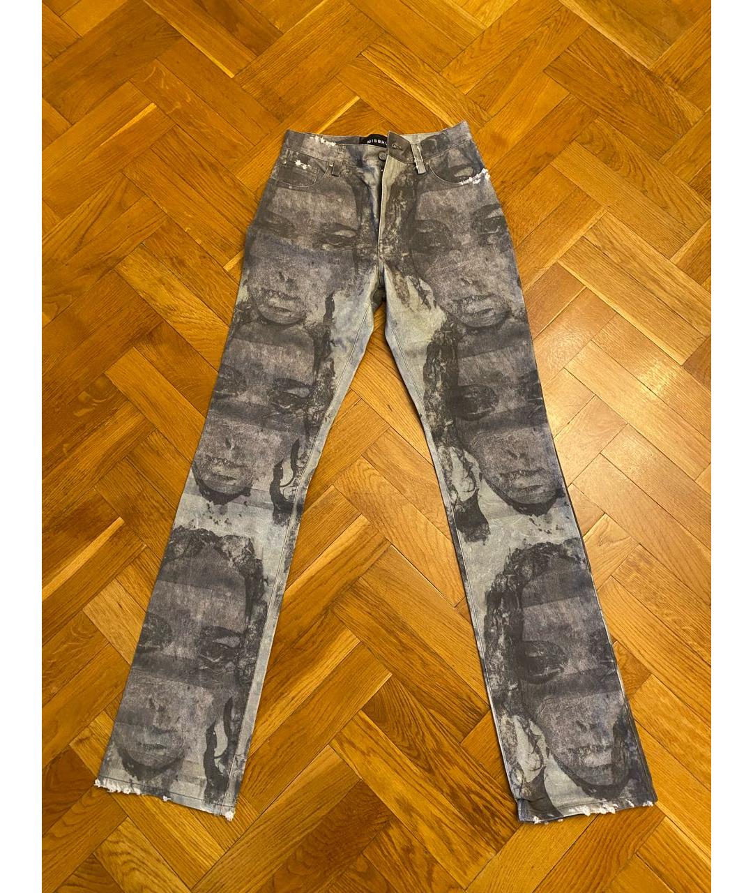 MISBHV Серые хлопковые прямые джинсы, фото 8