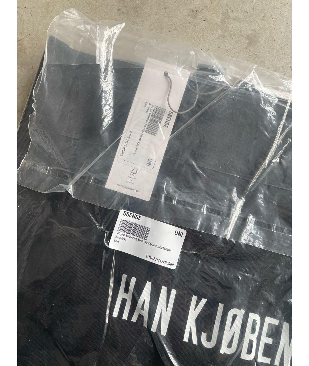 HAN KJOBENHAVN Черная хлопковая сумка тоут, фото 5