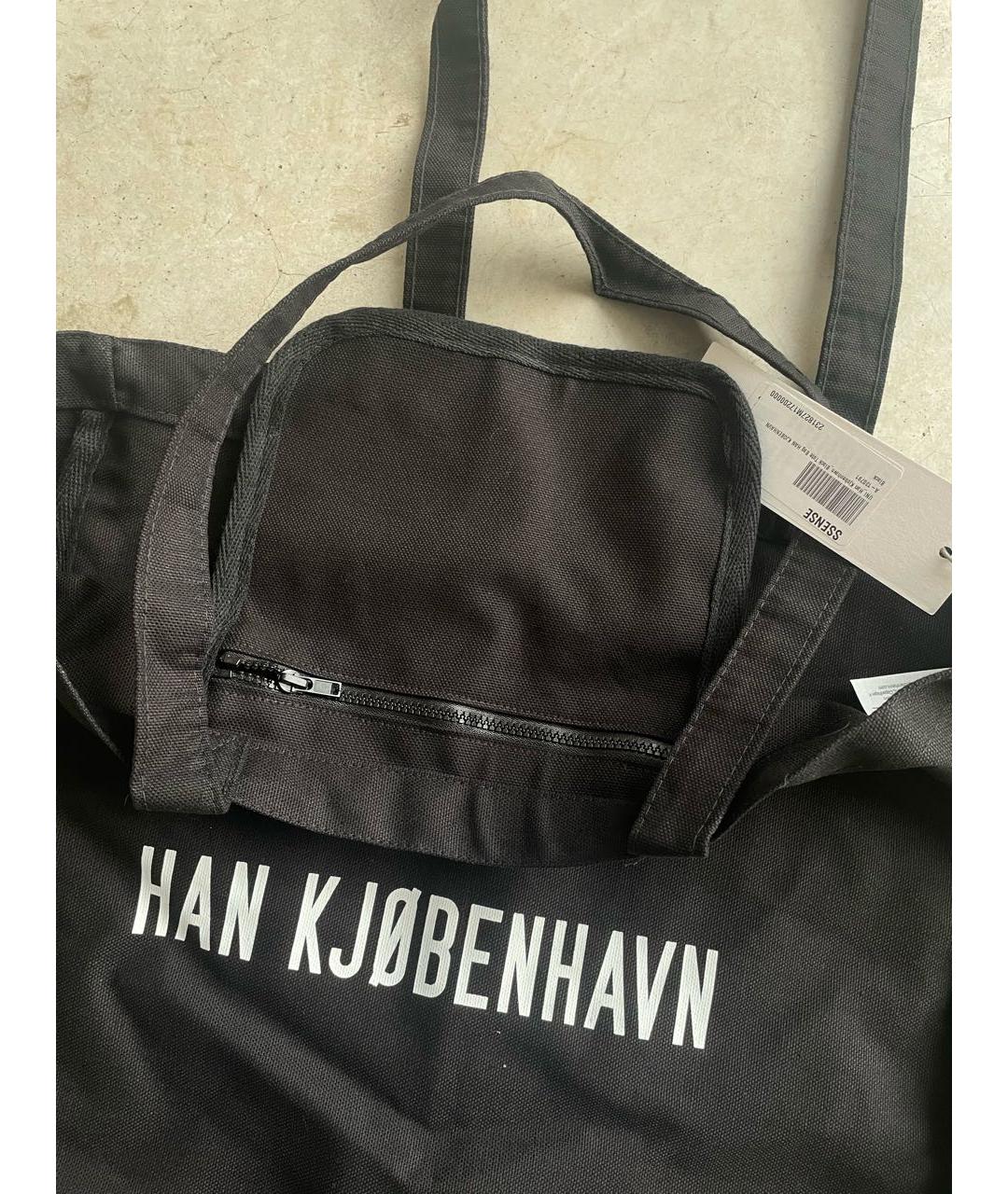HAN KJOBENHAVN Черная хлопковая сумка тоут, фото 2