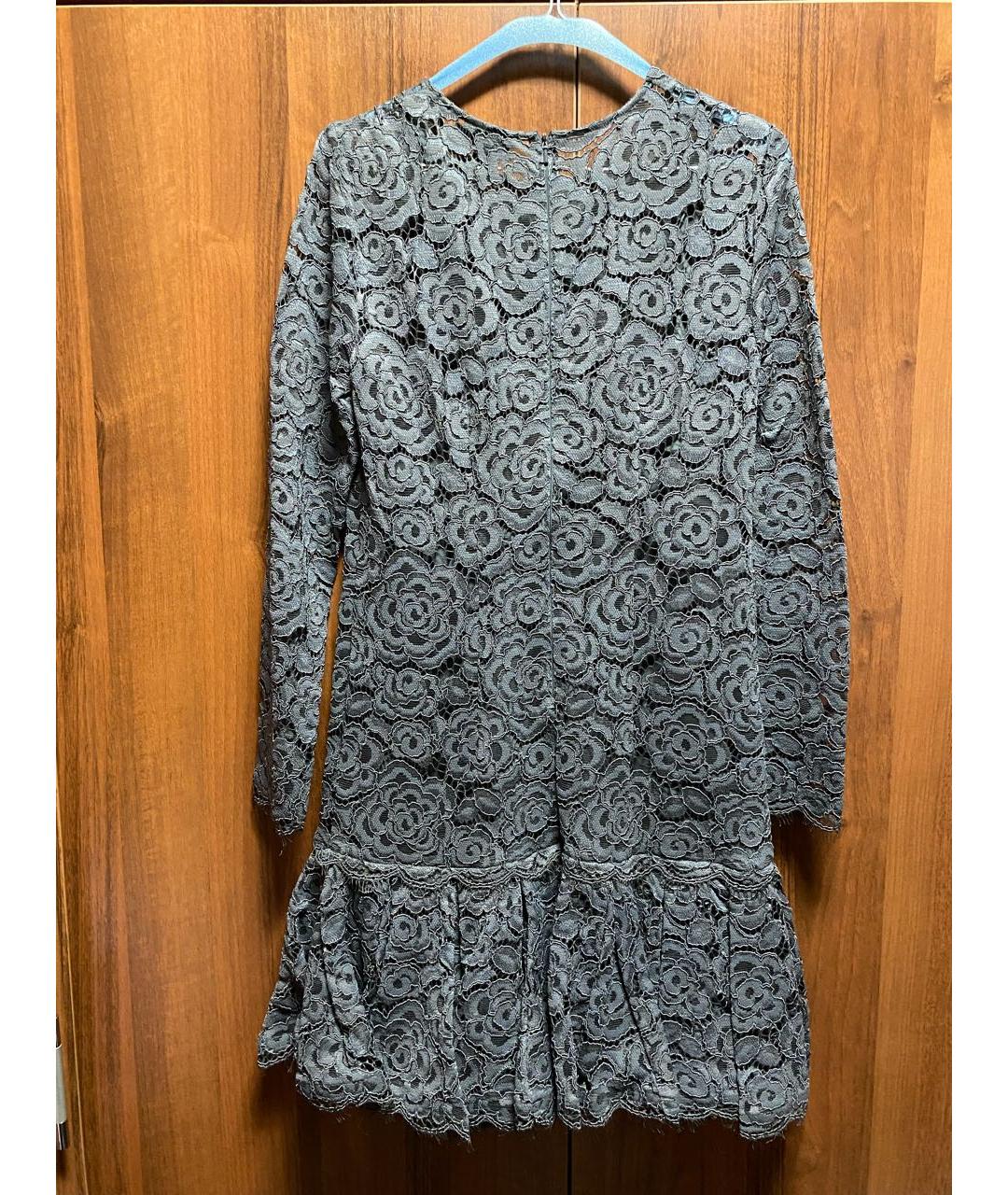 DKNY Серое кружевное коктейльное платье, фото 2